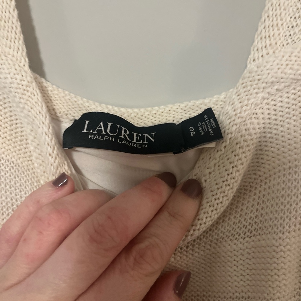 Lauren by Ralph Lauren Cream Knit Mini Dress - Picture 3 of 7